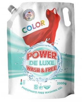 POWER DE LUXE Гель для прання кольорових речей 2000г (DOYPACK)